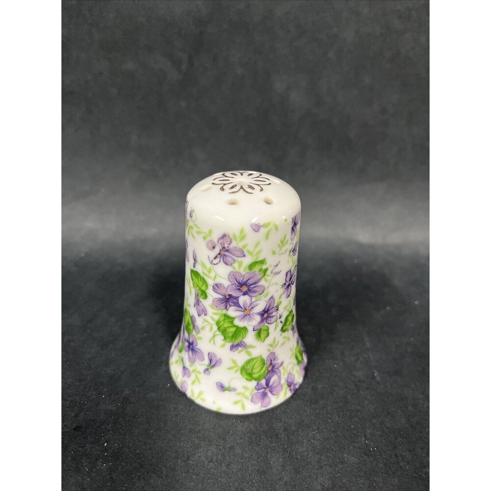 VTG Lefton China Hand Painted Purple Violet Salt or Pepper‎ Shaker 665V